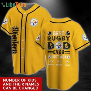 Pittsburgh Steelers Personalized Baseball Jersey Best Rugby Dad Ever Just Ask