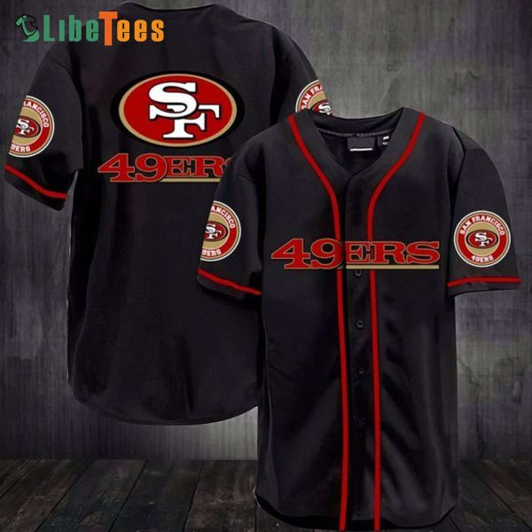 San Francisco 49ers Baseball Jersey Black Logo