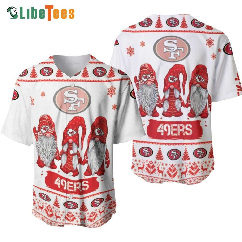 San Francisco 49ers Baseball Jersey Christmas Gnomes