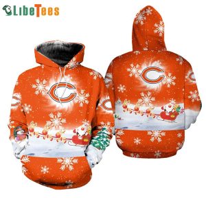 Santa Claus And Chicago Bears Logo 3D Hoodie