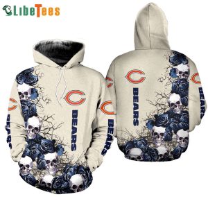 Skull And Roses NFL Chicago Bears 3D Hoodie