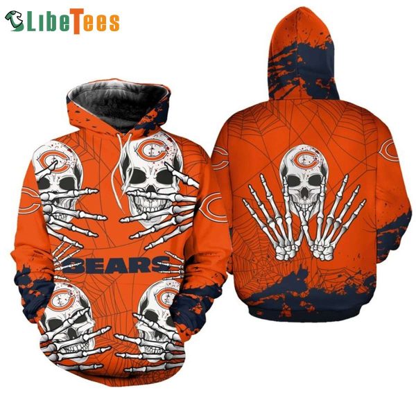 Skull For Halloween Chicago Bears 3D Hoodie