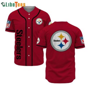 Steelers Logo Red Baseball Jersey