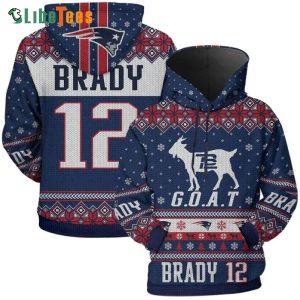 Tom Brady Hoodie 3D New England Patriots Goat