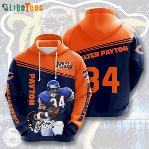 Walter Payton 34 Chicago Bears 3D Hoodie
