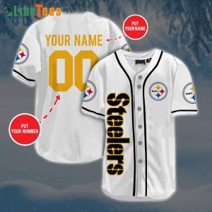 White Custom Name And Number Steelers Baseball Jersey