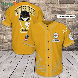 Yellow Custom Name Steelers Baseball Jersey