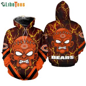 Zoombie Face Chicago Bears 3D Hoodie