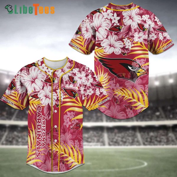 Arizona Cardinals Baseball Jersey Floral Pattern