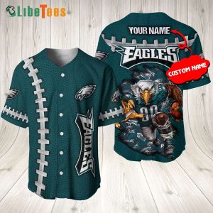 Custom Name Philadelphia Eagles Baseball Jersey Mascot