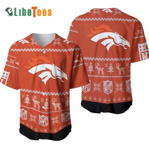 Denver Broncos Baseball Jersey, Christmas Pattern