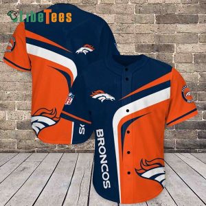 Denver Broncos Baseball Jersey, Simple Team Color Design