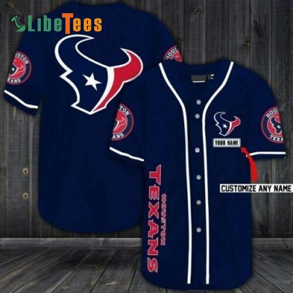 Houston Texans Baseball Jersey, Simple Navy Blue Design