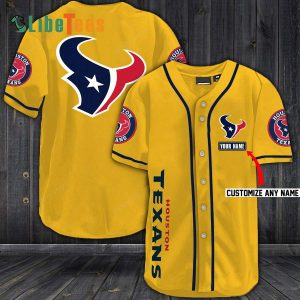 Houston Texans Baseball Jersey, Simple Yellow Design