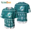 Miami Dolphins Baseball Jersey, Christmas Pattern