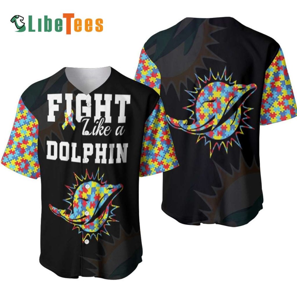 Miami Dolphins Baseball Jersey, Fight Like A Dolphin