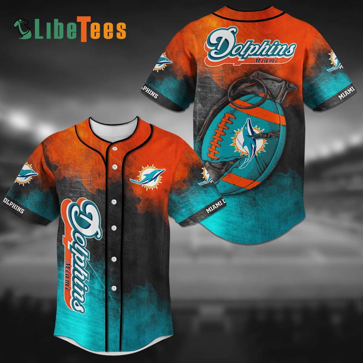 Miami Dolphins Baseball Jersey, Simple Team Color Design And Logo Graphic  in 2023