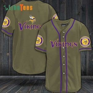 Minnesota Vikings Baseball Jersey, Simple Brown Design
