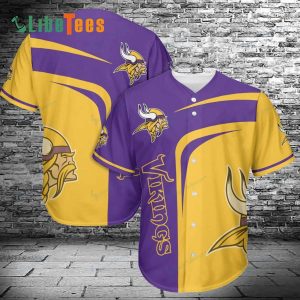 Minnesota Vikings Baseball Jersey, Simple Purple Yellow Design