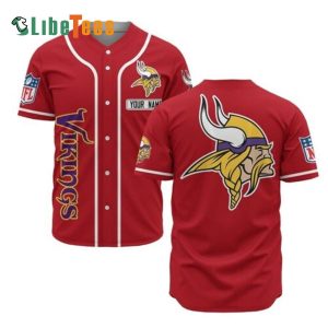 Minnesota Vikings Baseball Jersey, Simple Red Design
