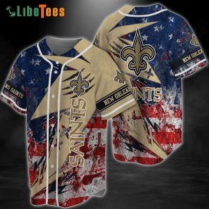 New Orleans Saints Baseball Jersey American Flag