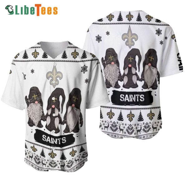 New Orleans Saints Baseball Jersey Christmas Gnomes