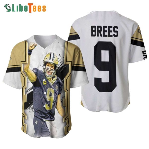 New Orleans Saints Baseball Jersey Drew Brees Oil Style Paint Background