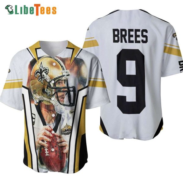 New Orleans Saints Baseball Jersey Drew Brees Picture Super Bowl Champion