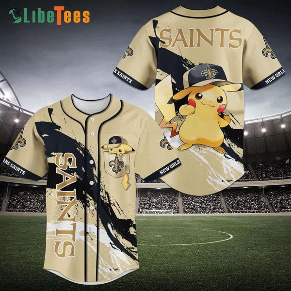 New Orleans Saints Baseball Jersey Pikachu