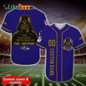 Personalized Baltimore Ravens Baseball Jersey, Darth Vader Star Wars