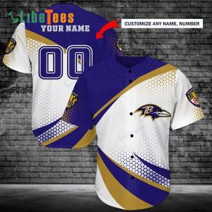 Personalized Baltimore Ravens Baseball Jersey, Logo And Team Color