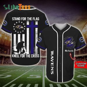 Personalized Baltimore Ravens Baseball Jersey, Stand For The Flag