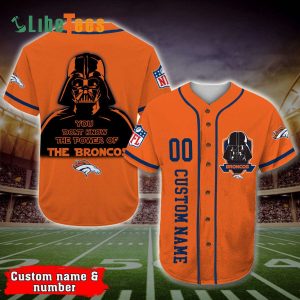 Personalized Denver Broncos Baseball Jersey, Darth Vader Star Wars