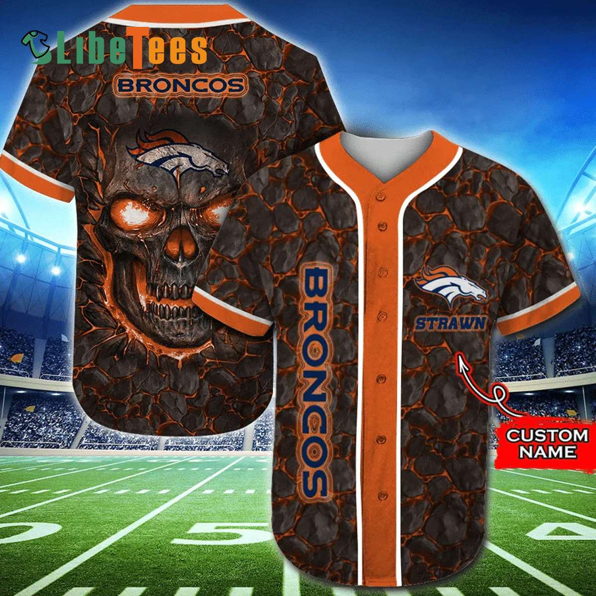 Denver Broncos Logo Skull Pattern Ugly Christmas Sweater Christmas Gift For  Sport Fans