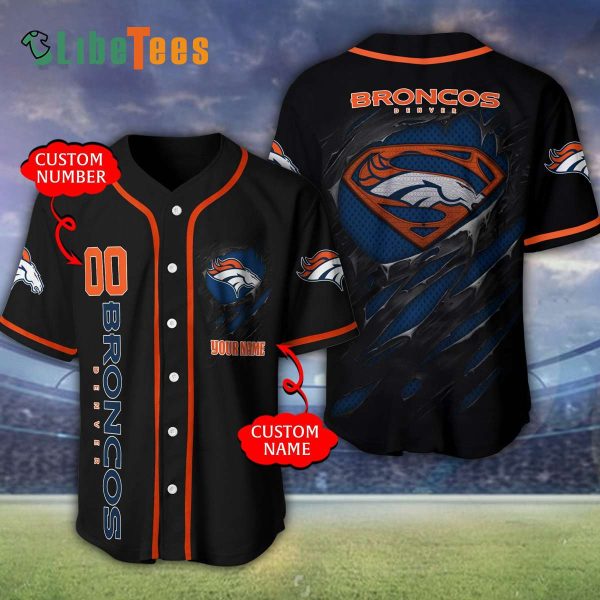 Personalized Denver Broncos Baseball Jersey, Unique Logo Graphic