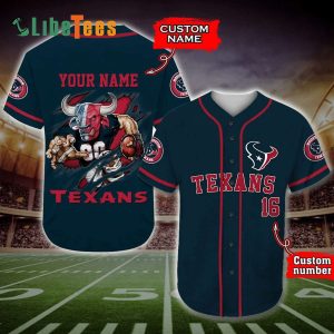 Personalized Houston Texans Baseball Jersey, Fathead Mascot