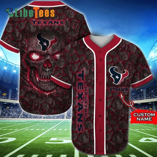 Personalized Houston Texans Baseball Jersey, Skull Rock