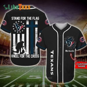 Personalized Houston Texans Baseball Jersey, Stand For The Flag
