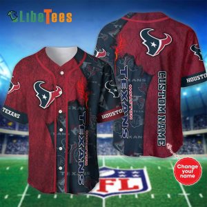 Personalized Houston Texans Baseball Jersey, Unique Team Color Design