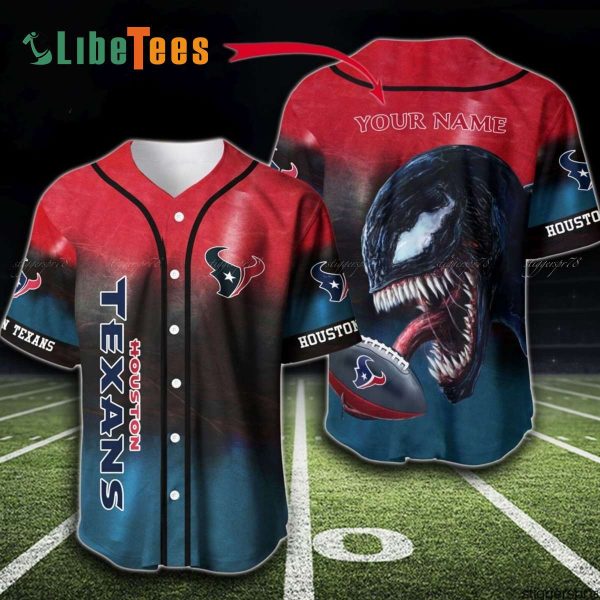 Personalized Houston Texans Baseball Jersey, Venom Garphic