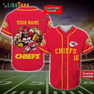 Personalized Kansas City Chiefs Baseball Jersey Mascot