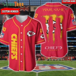 Personalized Kansas City Chiefs Baseball Jersey Monster Energy