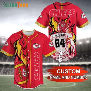 Personalized Kansas City Chiefs Baseball Jersey Rugby On Fire