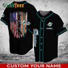 Personalized Miami Dolphins Baseball Jersey, America Flag