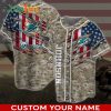 Personalized Miami Dolphins Baseball Jersey, America Flag Camo