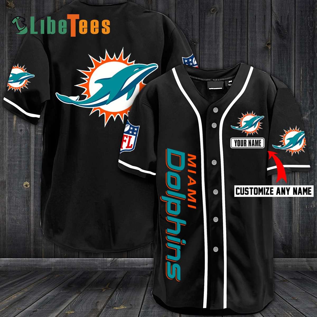 Miami Dolphins Baseball Jersey USA Flag Miami Dolphins Gift - Personalized  Gifts: Family, Sports, Occasions, Trending
