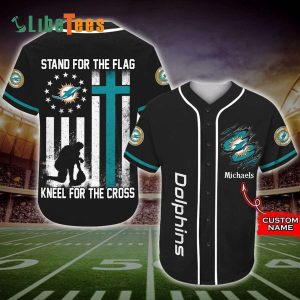 Personalized Miami Dolphins Baseball Jersey, Stand For The Flag