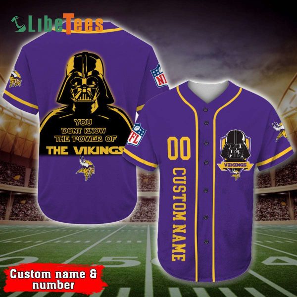 Personalized Minnesota Vikings Baseball Jersey, Darth Vader Star Wars