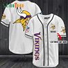 Personalized Minnesota Vikings Baseball Jersey, Simple White Design