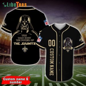 Personalized New Orleans Saints Baseball Jersey Darth Vader Star Wars